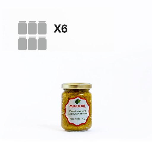 [1832] PACCO FAMIGLIA 6X140 g PATÈ OLIVA TENERA ASCOLANA