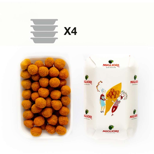 [4006] PACCO FAMIGLIA 4 x 1kg OLIVA RIPIENA PREFRITTA DA FORNO